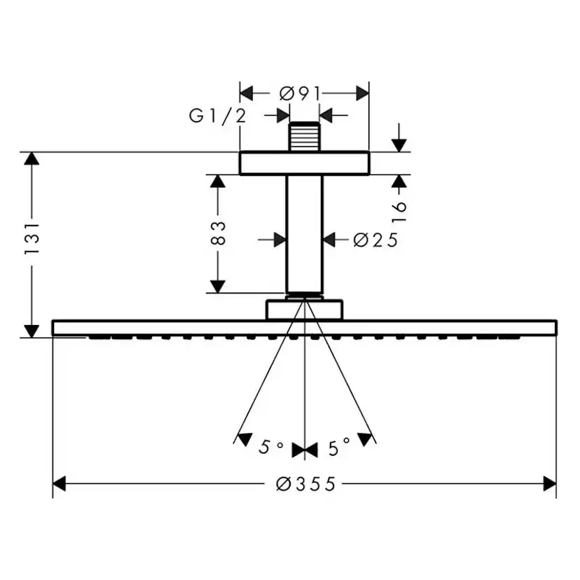 Takdusch Axor ShowerSolutions 350 1jet för Takmontage