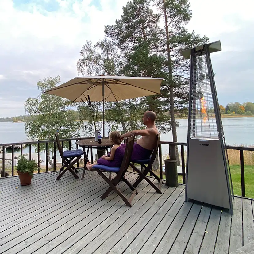 Terrassvärmare Sunwind Kheops Stående Gasolvärmare Utomhus i Rostfritt Stål med Hög Effekt