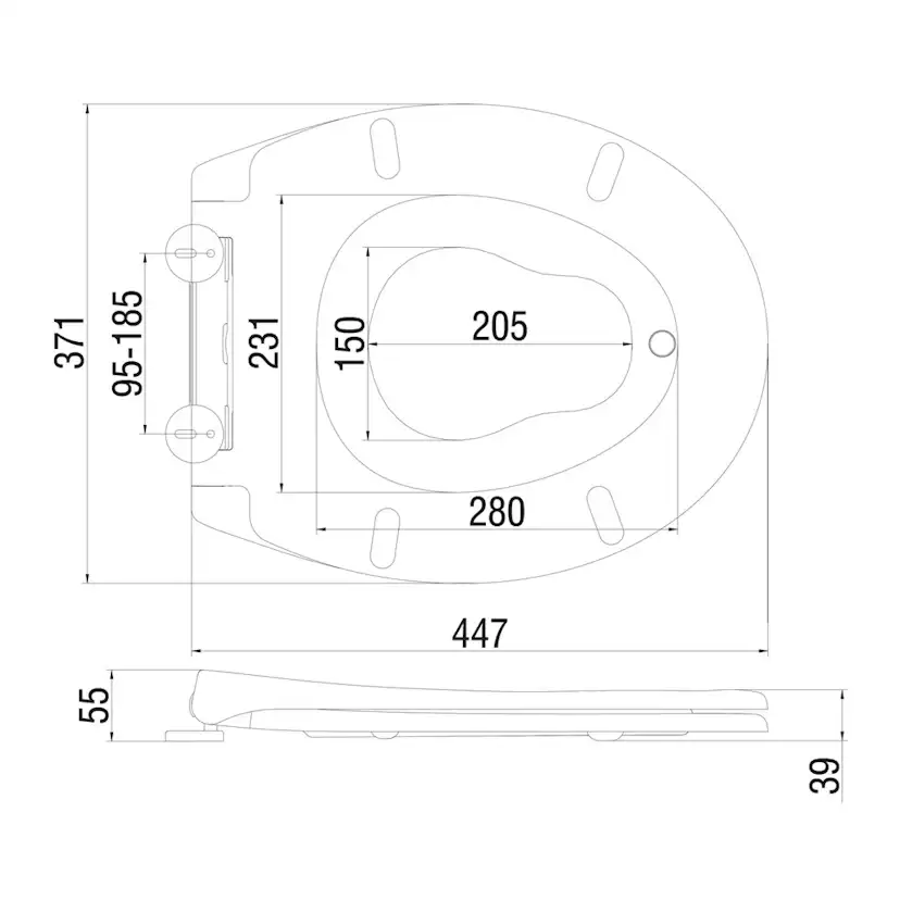 Toalettsits Arrow Duo Seat Mjukstängande Hårdsits