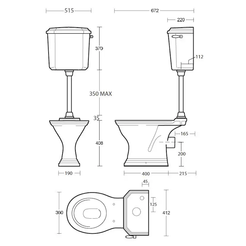 Toalettstol Imperial Astoria Deco LL