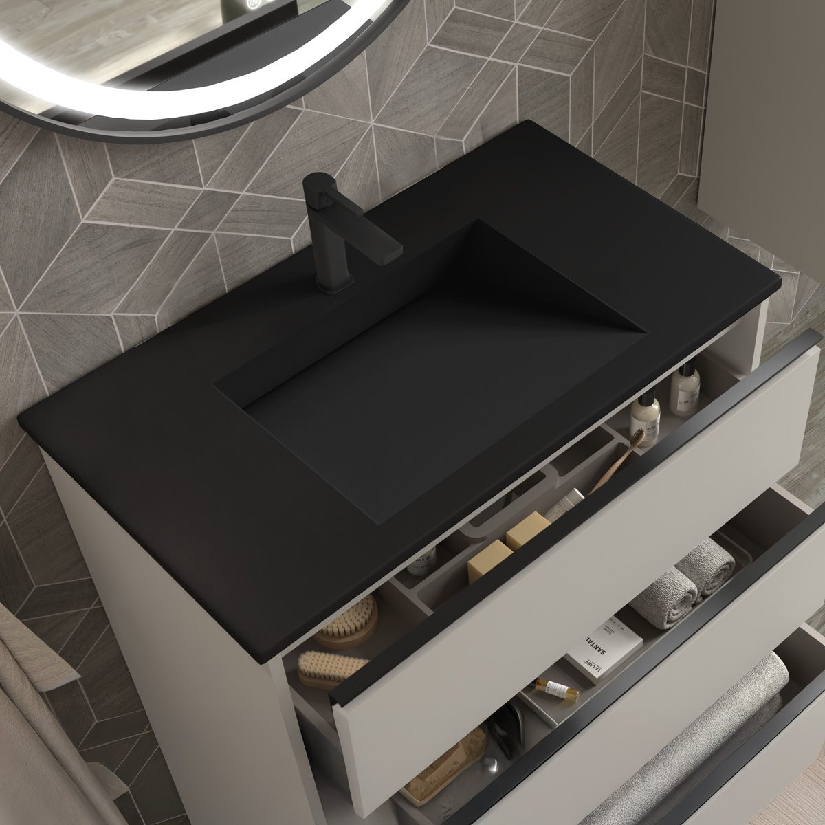 Tvättställ Solid Surface Tenfors Flow Solid Surface