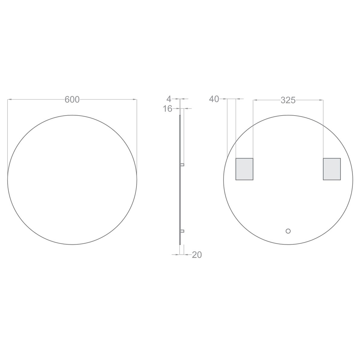 Badrumsspegel Tenfors Luna Rund
