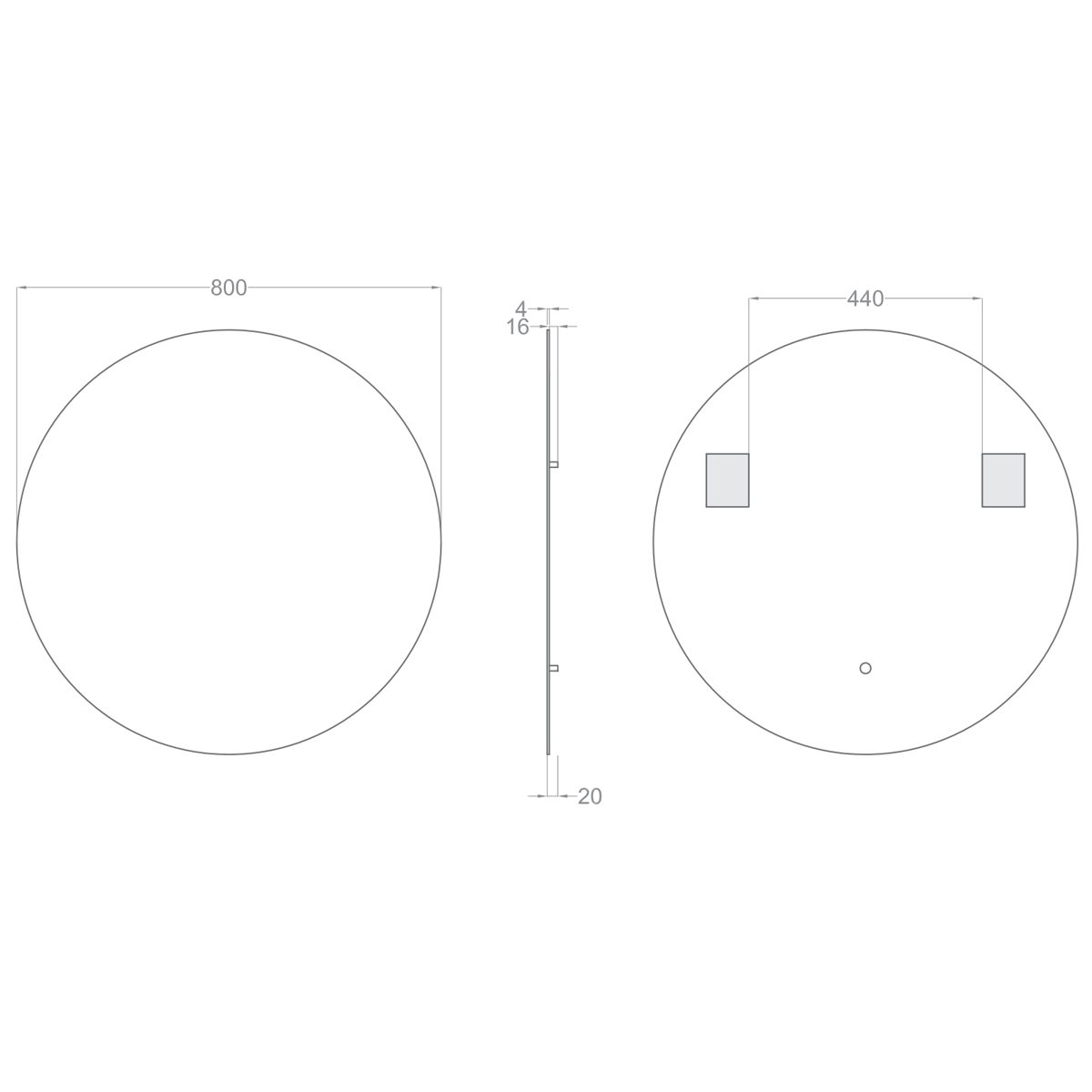 Badrumsspegel Tenfors Luna Rund