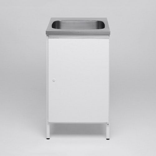 Tvättbänk Contura Steel CAB 5 Bänkskåp för Tvättstuga med Låsbar Dörr Vit