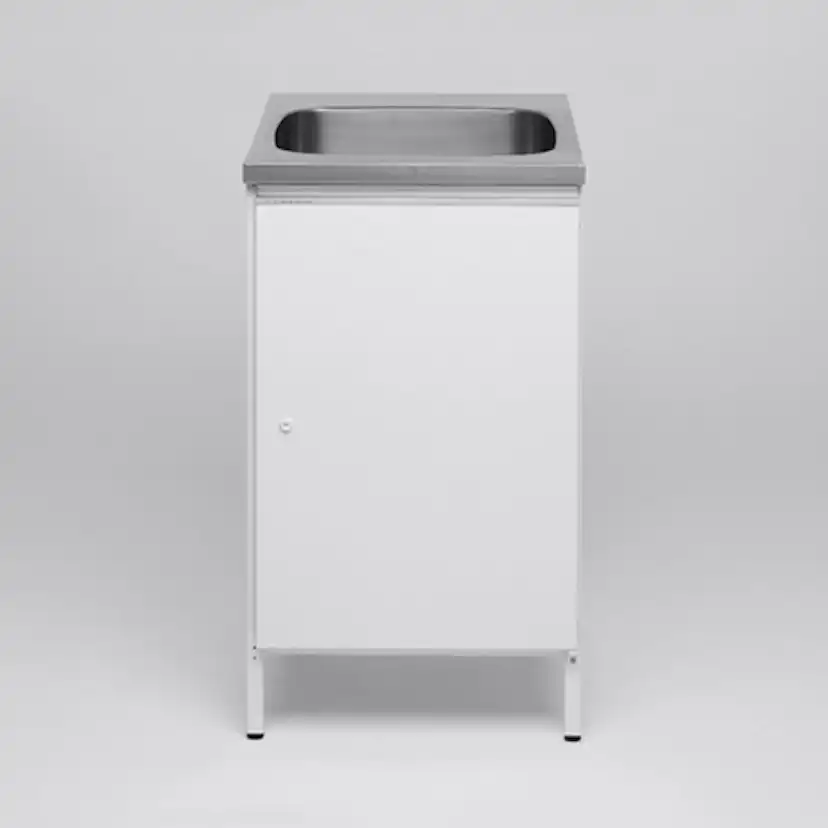 Tvättbänk Contura Steel CAB 5 Bänkskåp för Tvättstuga med Låsbar Dörr Vit