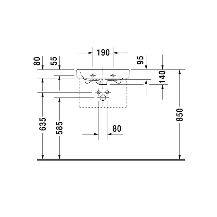 Tvättställ Duravit Happy D2 071050