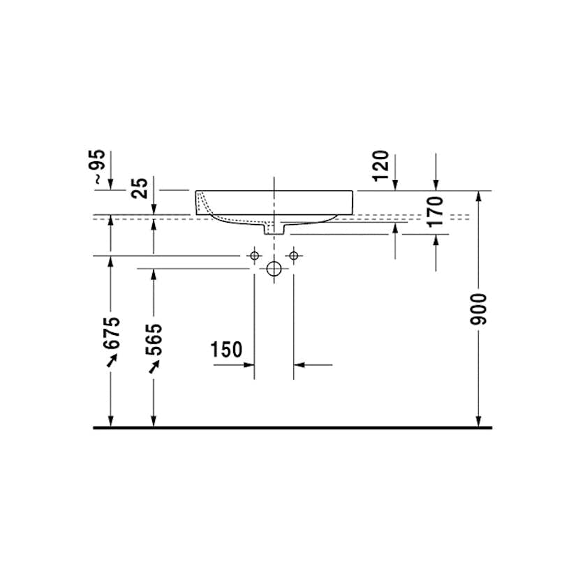 Tvättställ Duravit Happy D2 231560