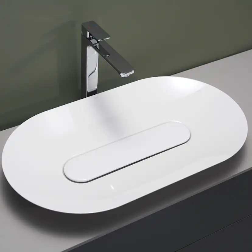 Tvättställ Hafa Edge Oval Glaserat Stål