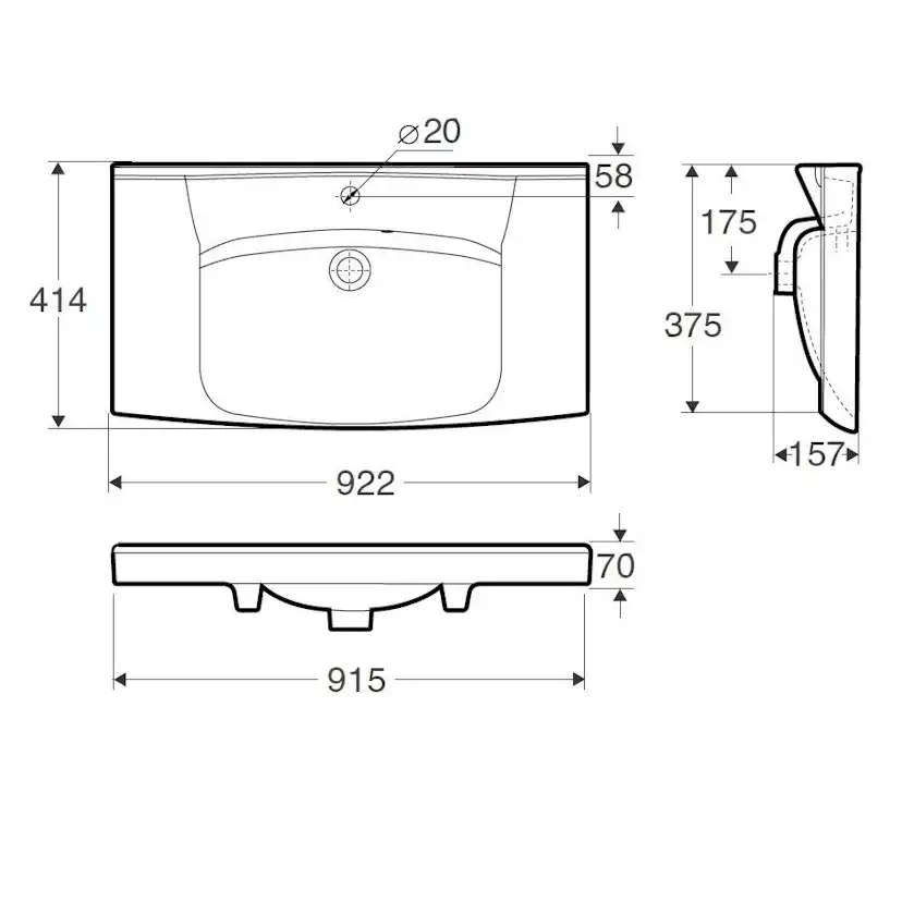 Tvättställ Ifö Spira Compact 15382 90 cm