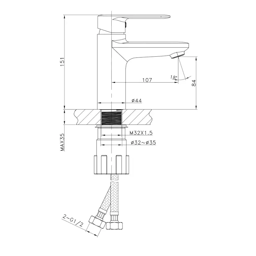 Tvättställsblandare Bathlife Springa
