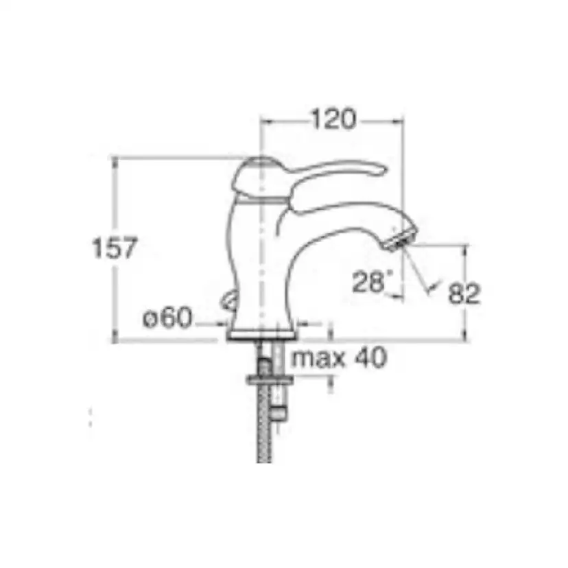 Tvättställsblandare DuoBad Cristina Art med Lyftventil