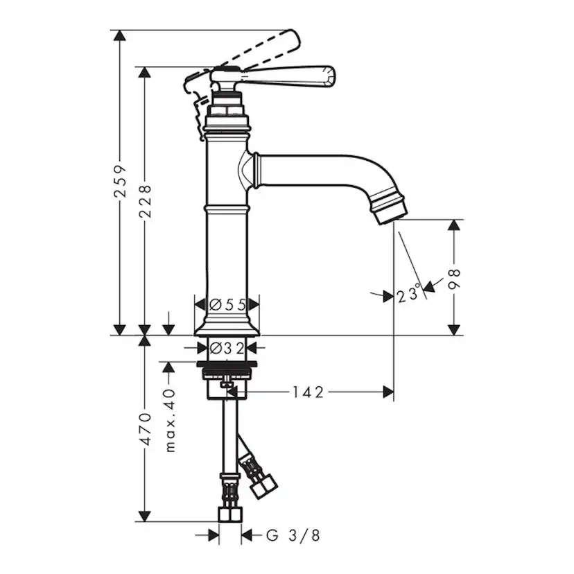 Tvättställsblandare Axor Montreux 100