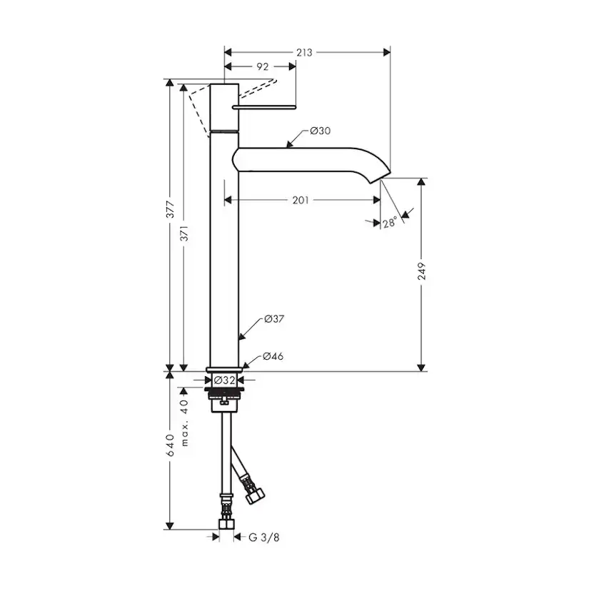 Tvättställsblandare Axor Uno 250