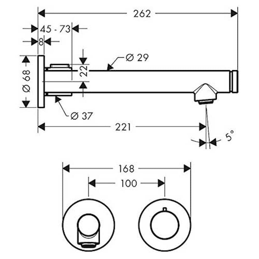 Tvättställsblandare Axor Uno Select för Inbyggnad