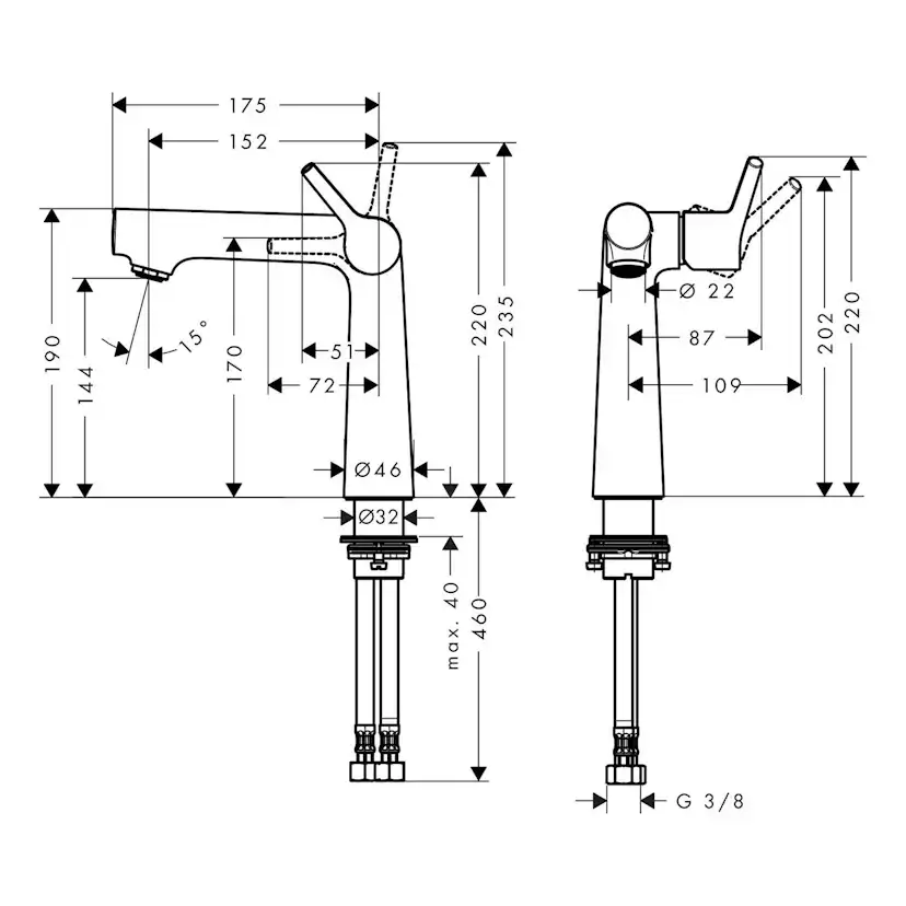 Tvättställsblandare Hansgrohe Talis S 140