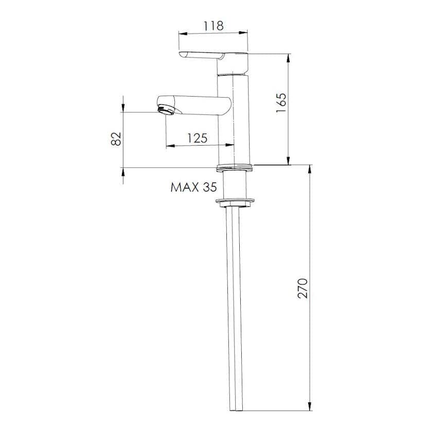 Tvättställsblandare Mariani Noir NO393