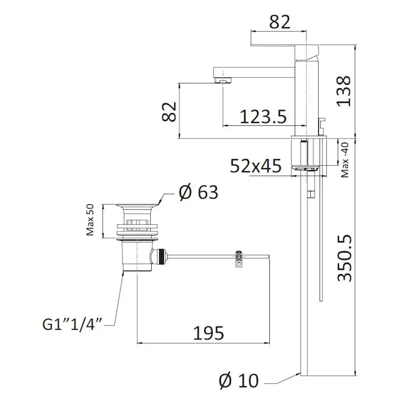 Tvättställsblandare Mariani Polar PA393