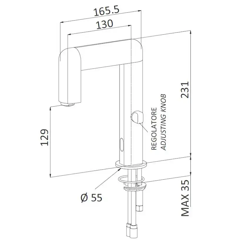 Tvättställsblandare Mariani Sensor E1800 Beröringsfri