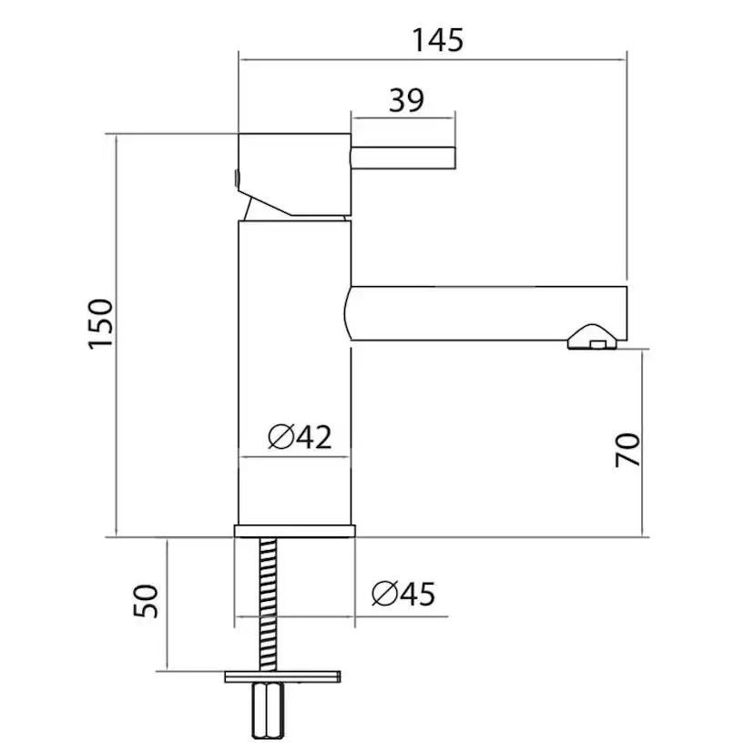 Tvättställsblandare Strand Stainless Koster Slim KS-2003