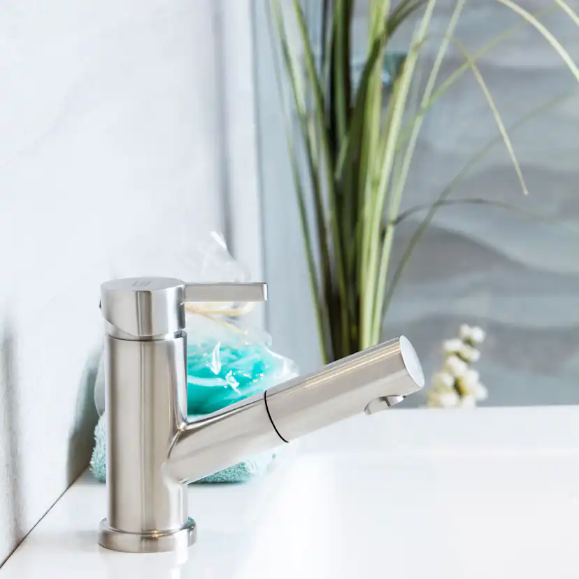 Tvättställsblandare Strand Stainless Satellit SA-2200 med Utdragbar Pip