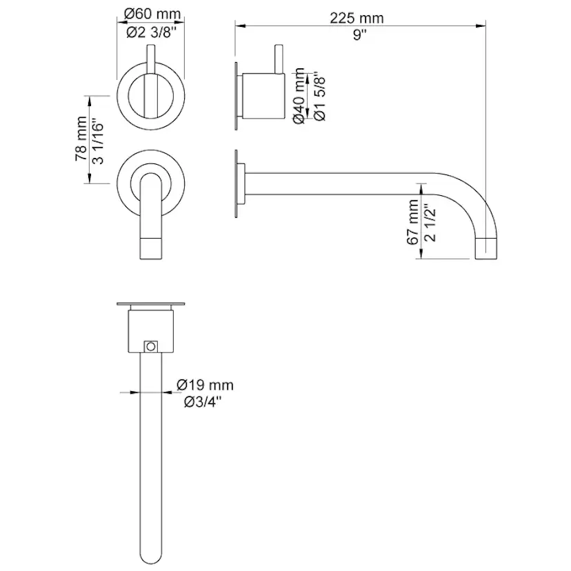 Tvättställsblandare Vola 321/200
