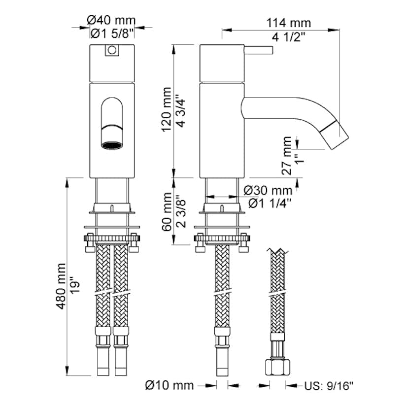 Tvättställsblandare Vola HV1