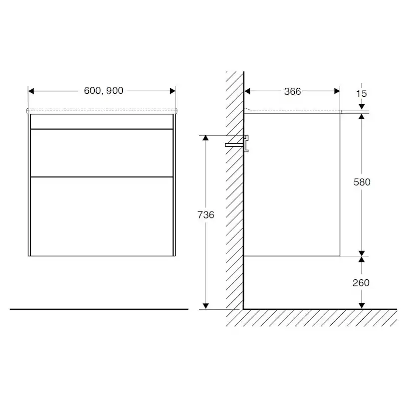 Tvättställsskåp Ifö Sense SSMP Compact