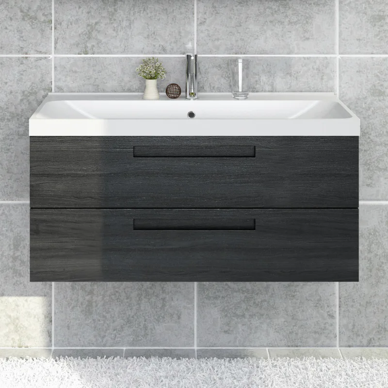 Tvättställsskåp Noro Relounge Svart Fanér