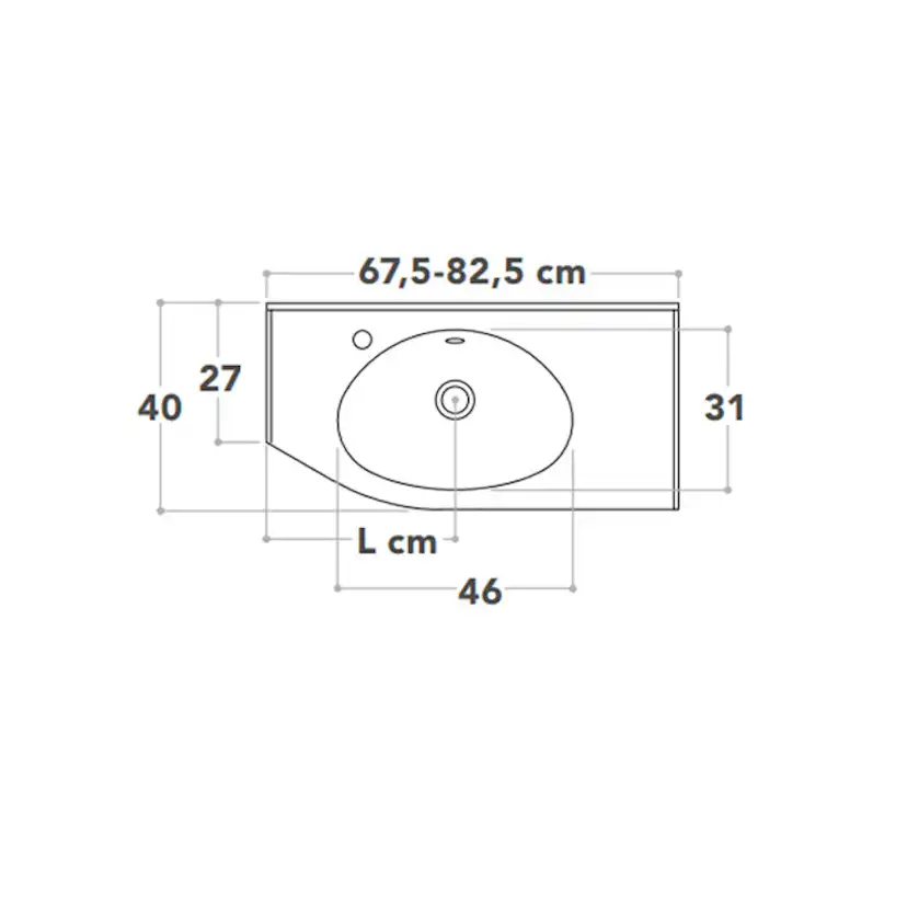 Tvättställsskåp Temal Mondo med Lådor och Lucka