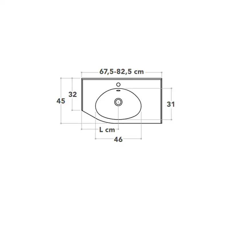 Tvättställsskåp Temal Mondo med Lådor och Lucka