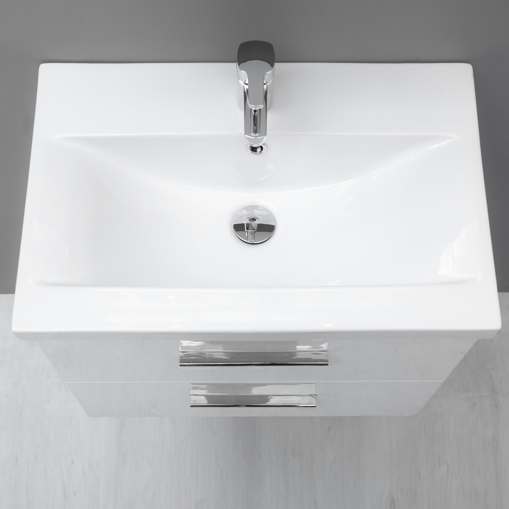 Möbelpaket 4AQUA Minimal med Tvättställ och Spegel Aura LED