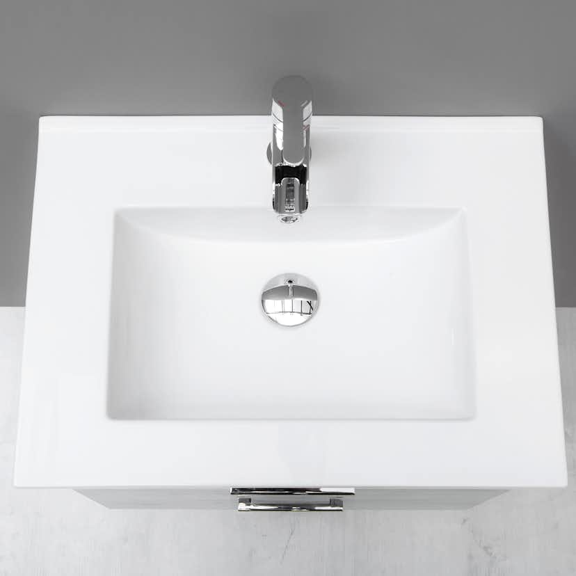 Möbelpaket 4AQUA Slim Vit 60 med Lådor och Spegelskåp