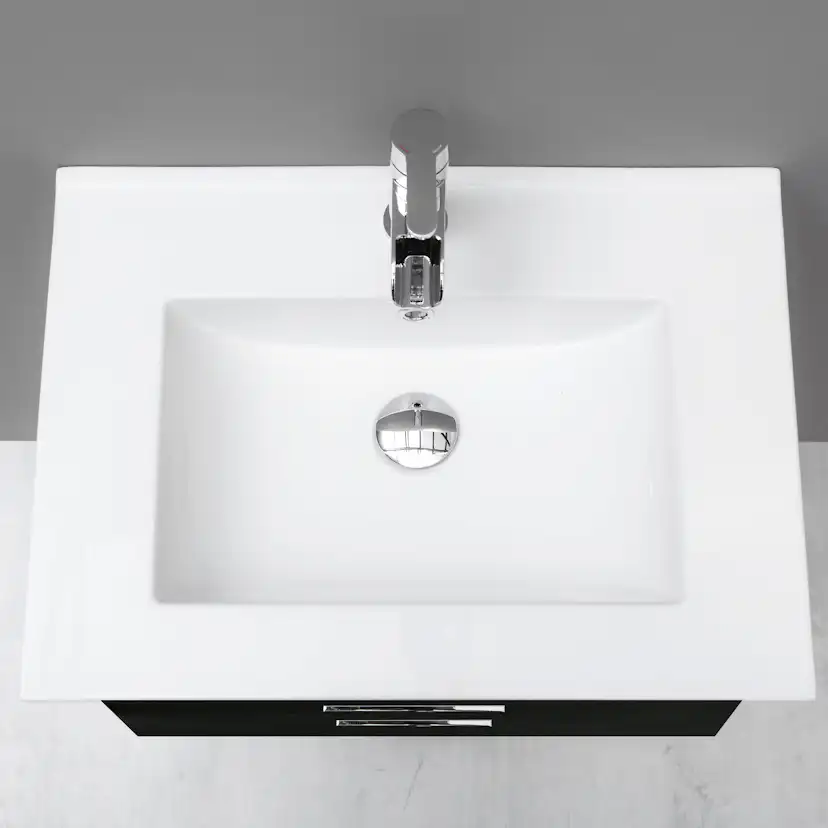 Möbelpaket 4AQUA Slim Svart Ek 60 med Lådor och Spegelskåp