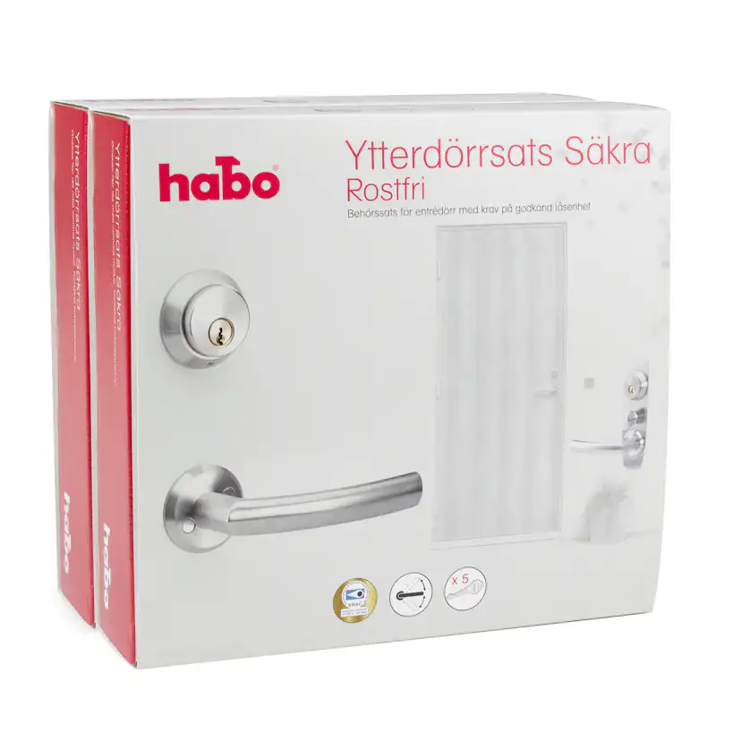 Beslagspaket Habo Säkra utan låskista 2-pack