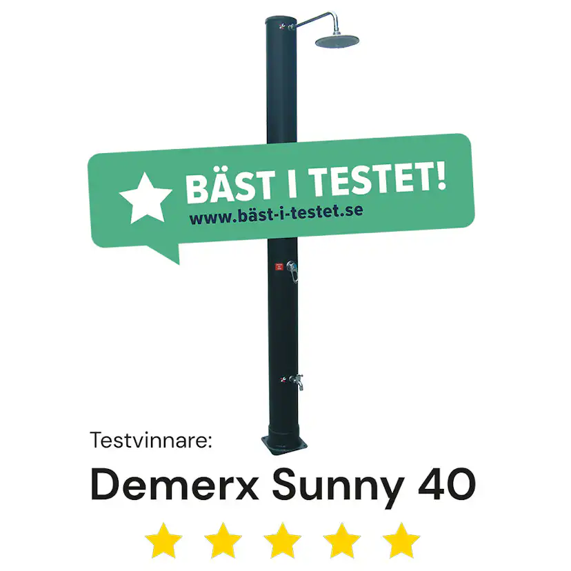 Utedusch Demerx Sunny 40 Soluppvärmd Trädgårdsdusch med Takdusch