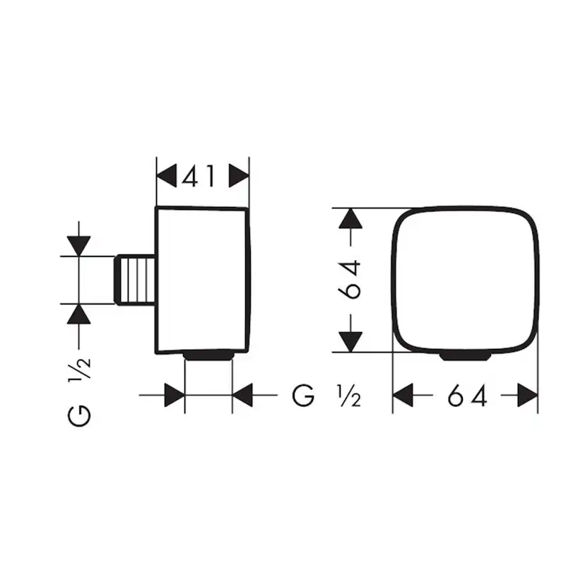 Vägganslutning Axor ShowerSolutions FixFit Softcube Slangvinkel