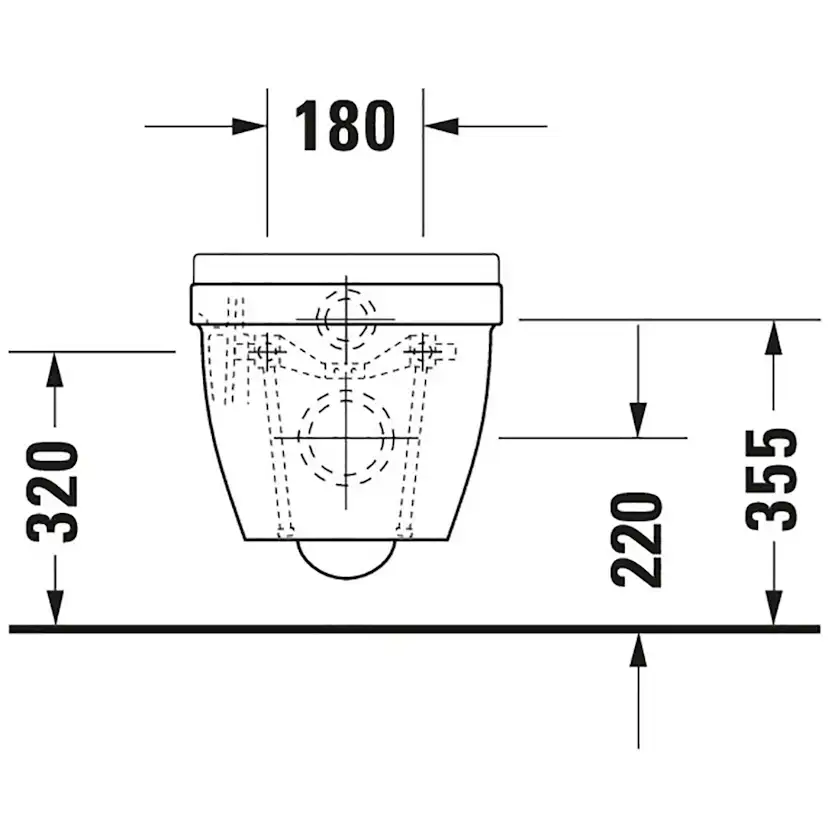 Vägghängd Toalettstol Duravit Starck 3 Compact 222709 med Mjukstängande Hårdsits