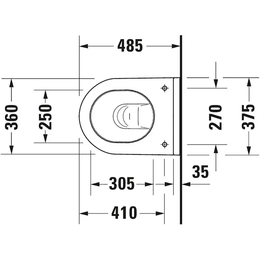 Vägghängd Toalettstol Duravit Starck 3 Compact 222709 med Mjukstängande Hårdsits
