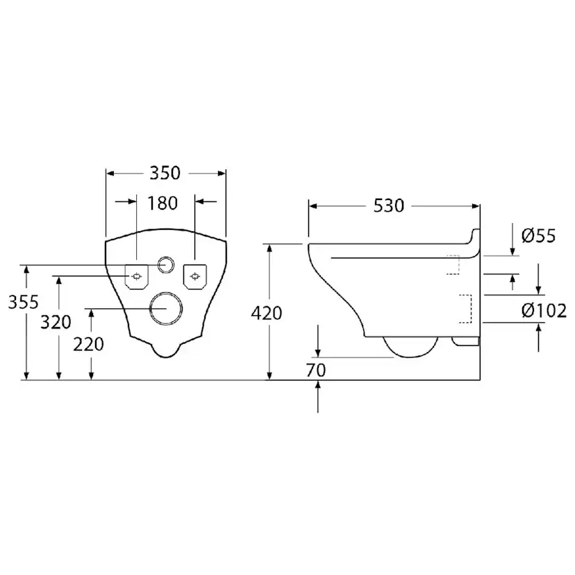 Vägghängd Toalettstol Gustavsberg Estetic 8330 Hygienic Flush