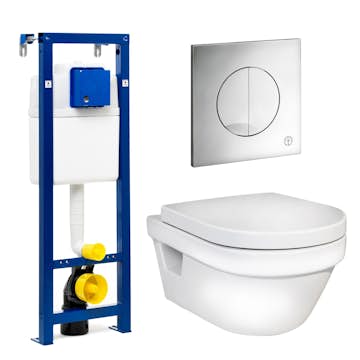 Vägghängd Toalettstol Gustavsberg Hygienic Flush 5G84 Komplett