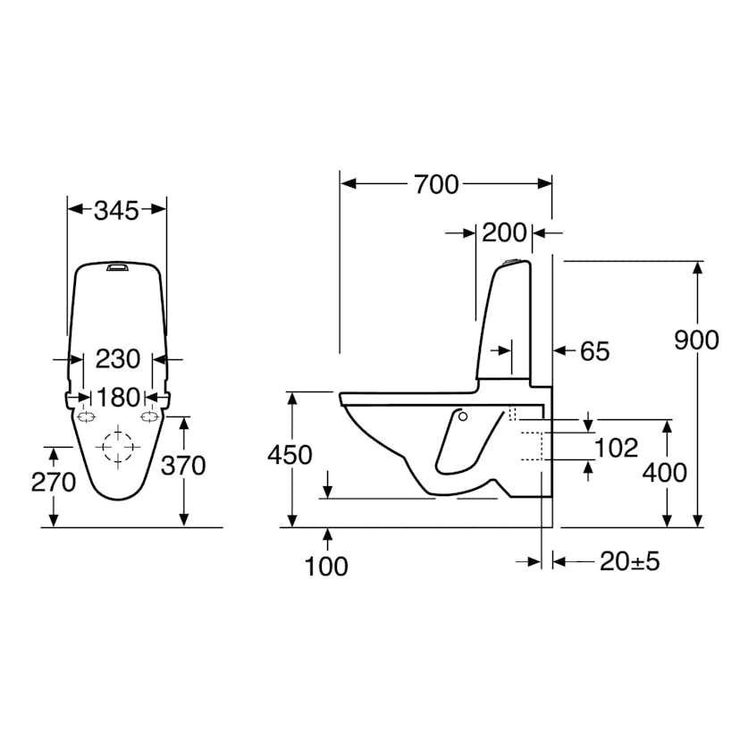 Vägghängd Toalettstol Gustavsberg Nautic 1522 Hygienic Flush