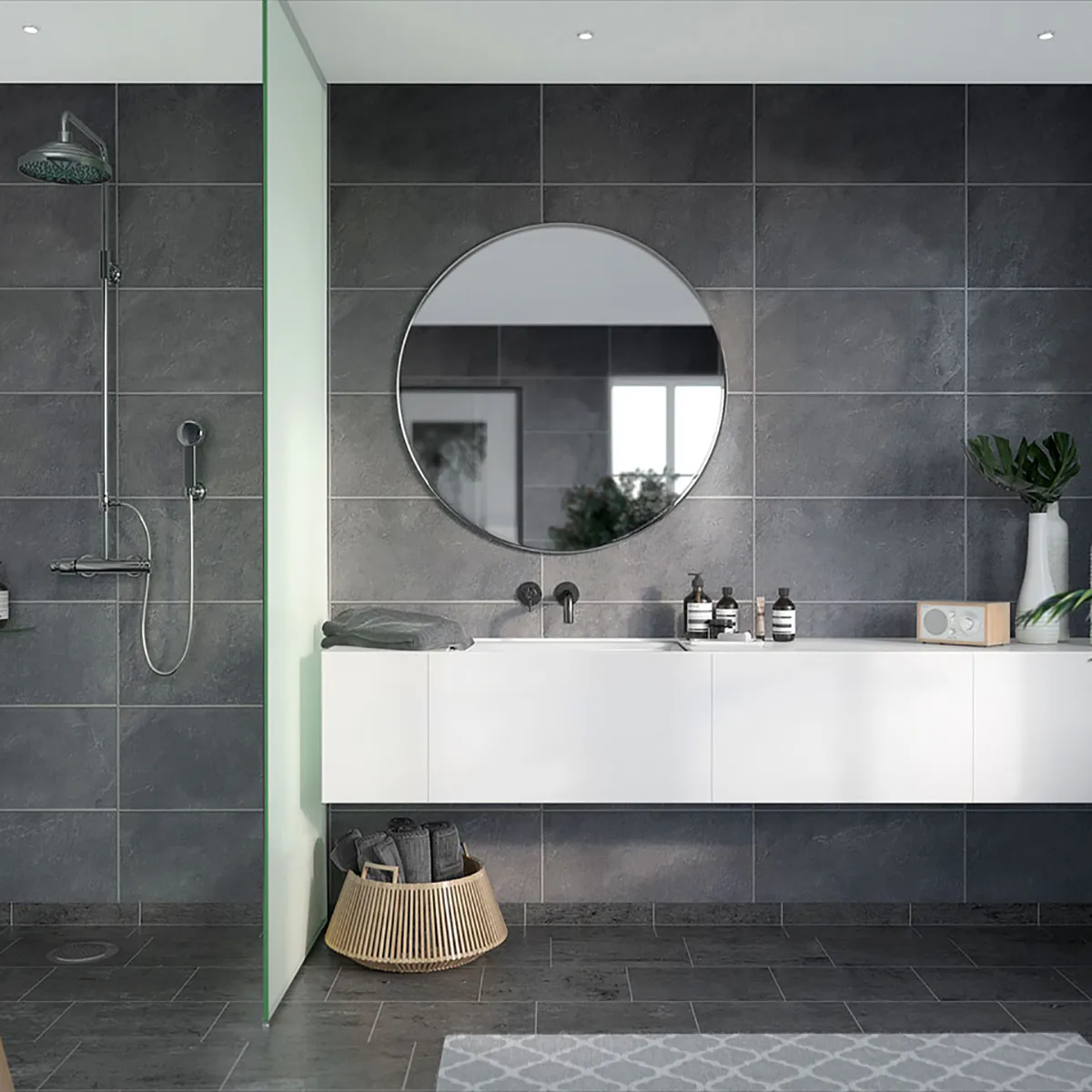 Våtrumsskiva Fibo Casablanca Negro Grande