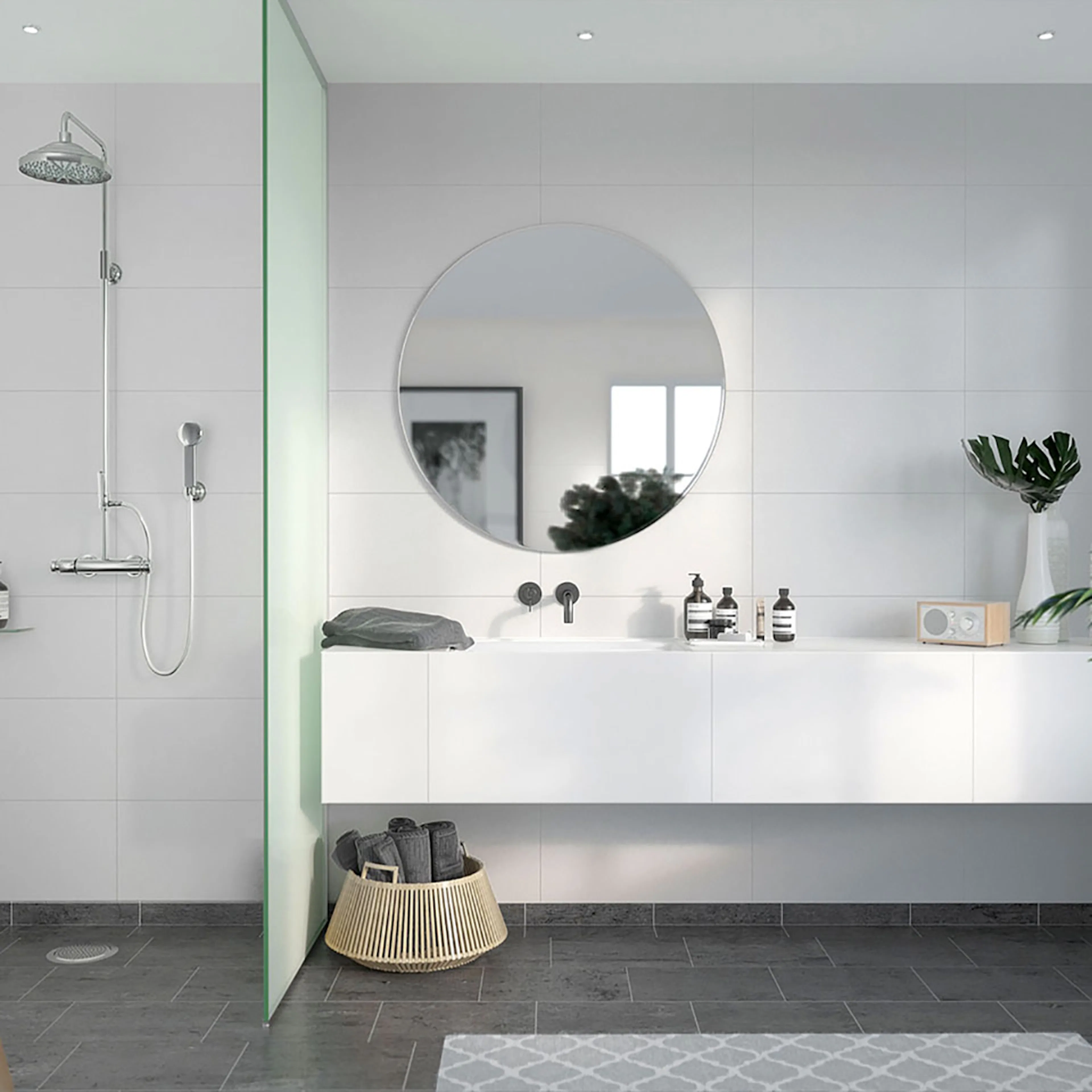 Våtrumsskiva Fibo White 2094-M63 S