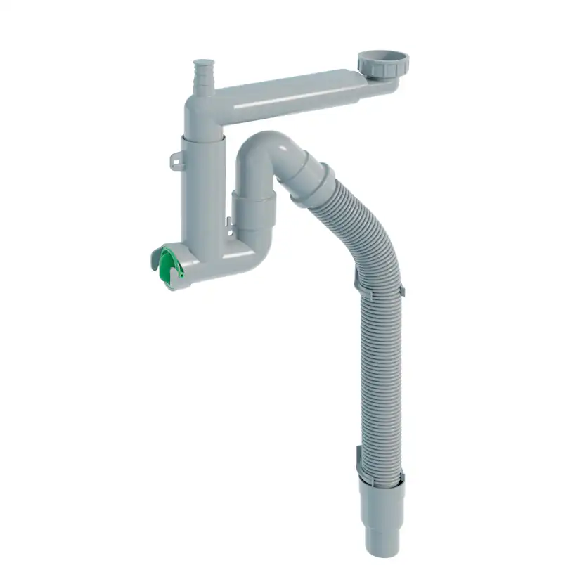 Vattenlås DecoSteel Dubbelt med gängad anslutning