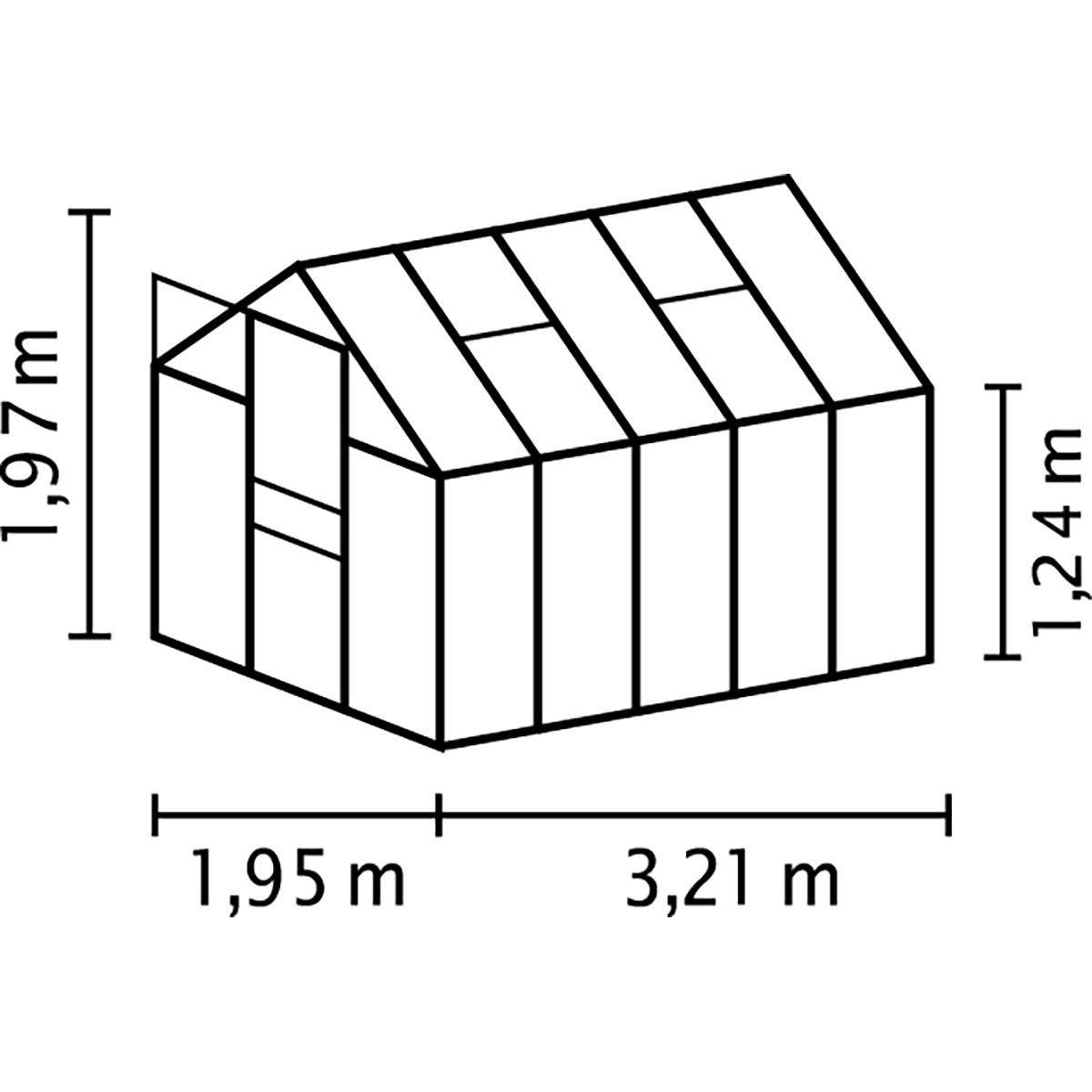 Växthus Vitavia Venus 6,2 kvm