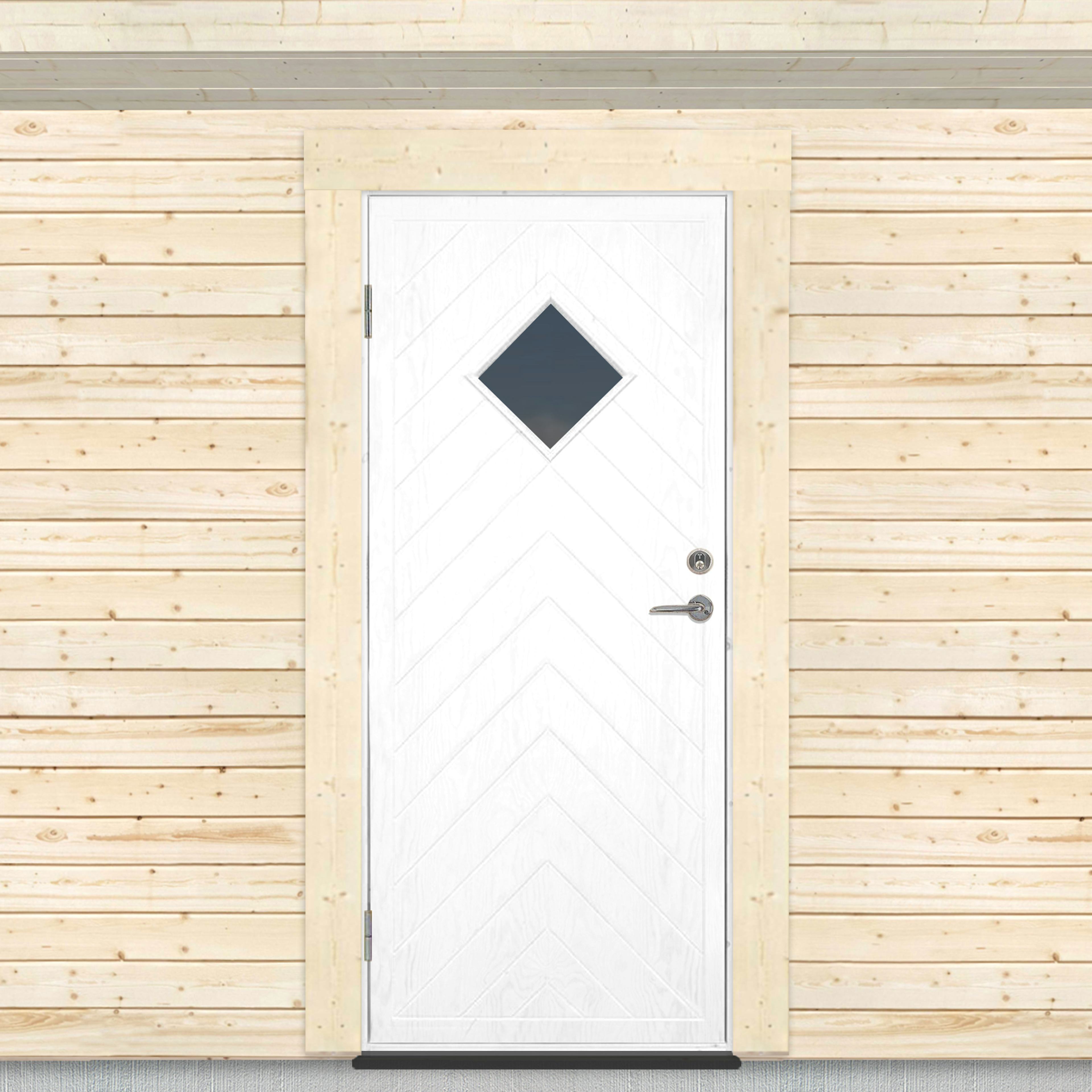 Varmförrådsdörr Sveadörren Fiskben Grundmålad