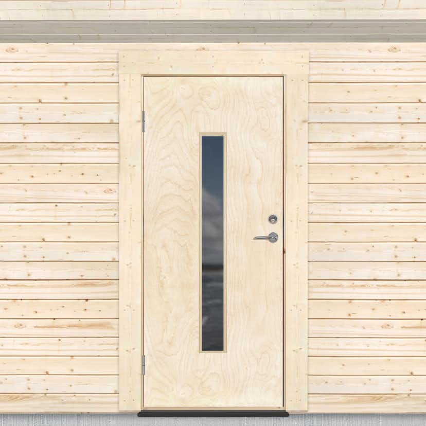 Varmförrådsdörr Sveadörren Avlångt Fönster Obehandlad