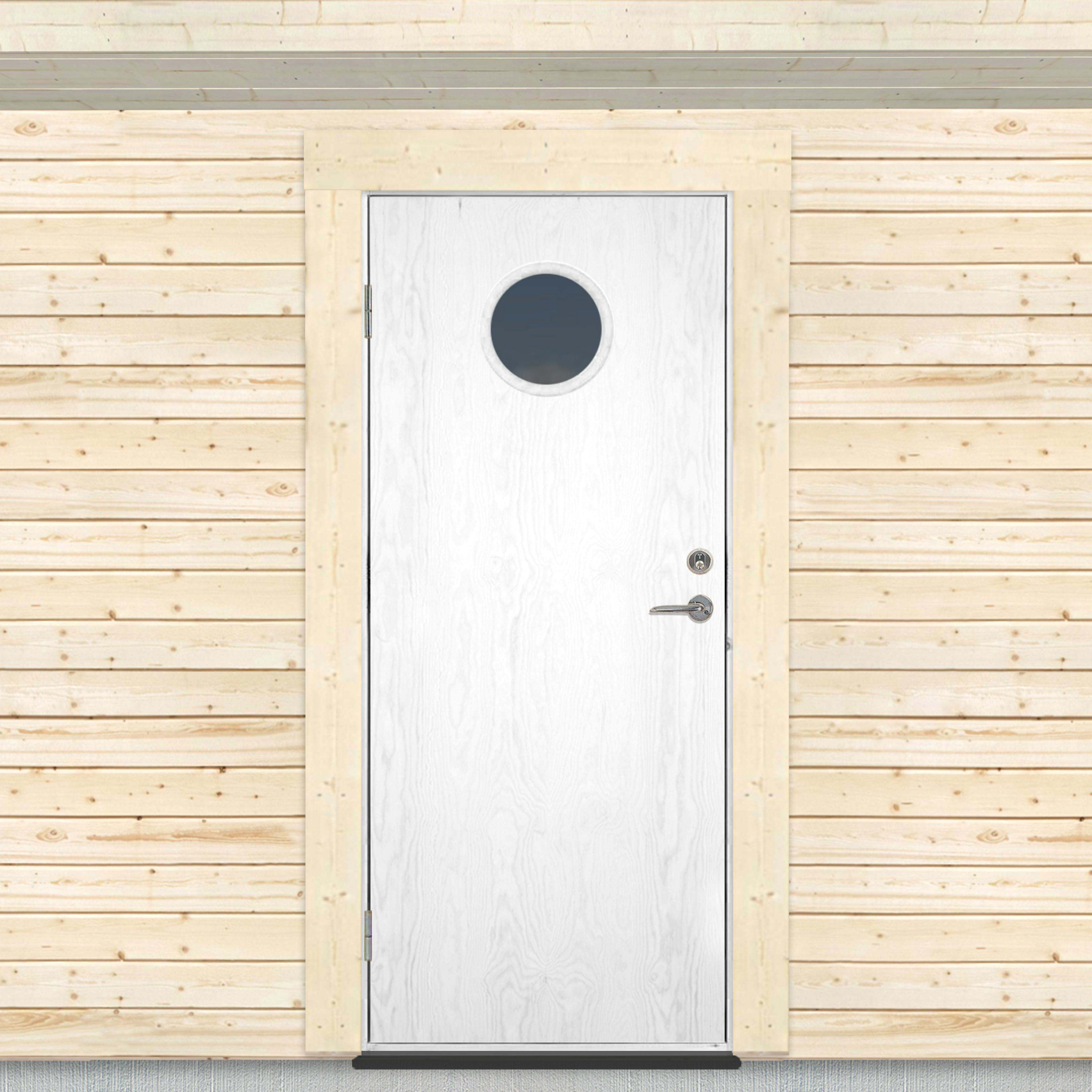 Varmförrådsdörr Sveadörren Runt Fönster Grundmålad