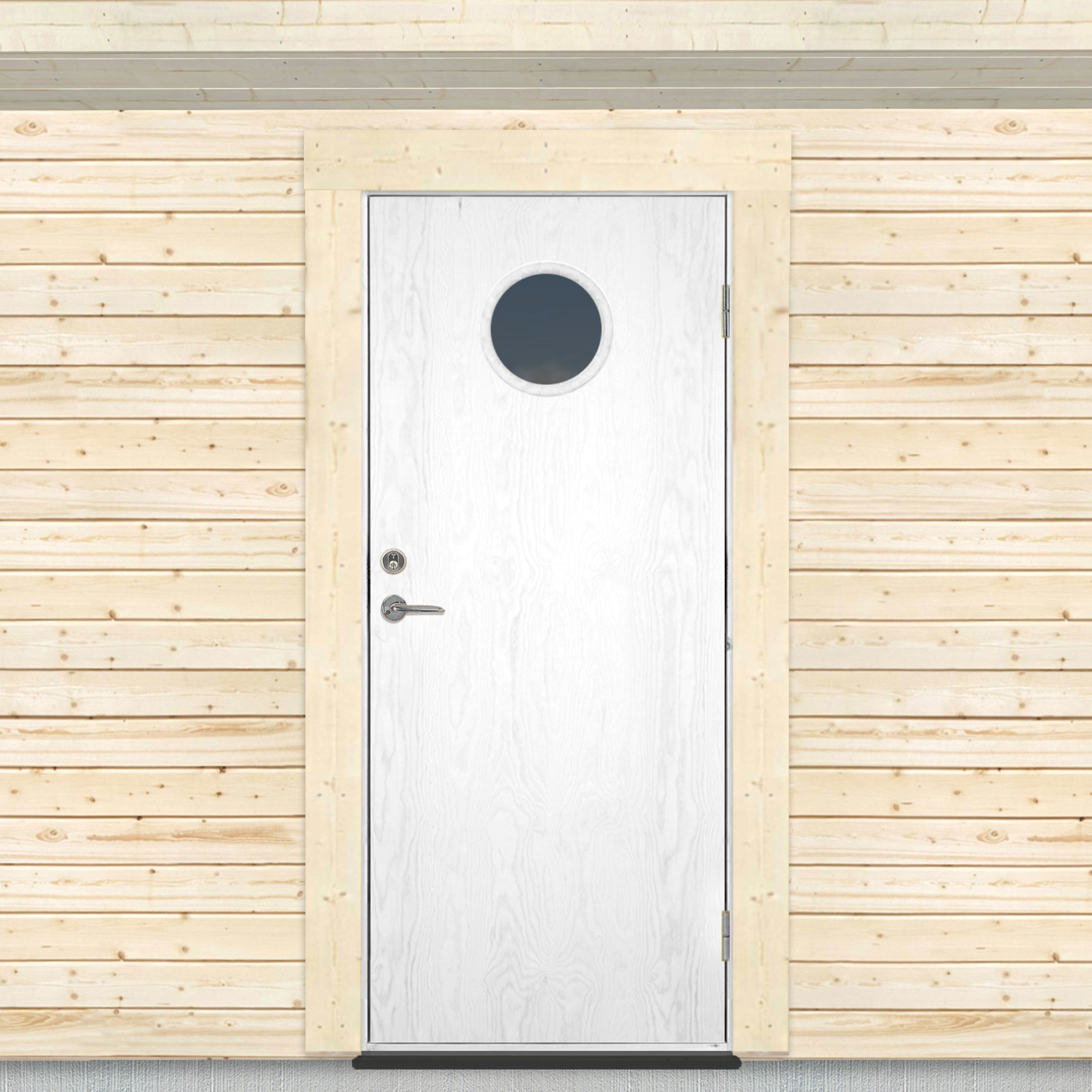 Varmförrådsdörr Sveadörren Runt Fönster Grundmålad