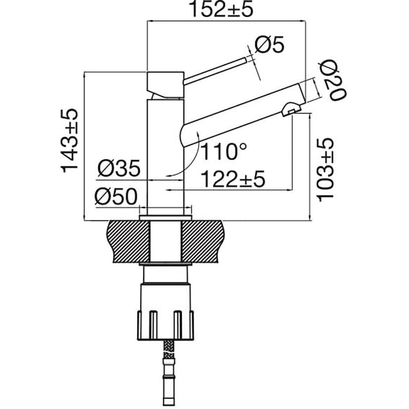 Tvättställsblandare Scandtap Steel Vector